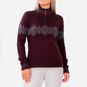 Obermeyer Rebecca 1/2 Zip Wool Knit Ski Pullover Sweater